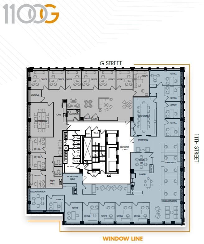 1100 G St NW, Washington, DC à louer Plan d’étage- Image 1 de 1