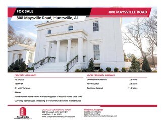 Plus de détails pour 808 Maysville Rd NE, Huntsville, AL - Spécialité à vendre