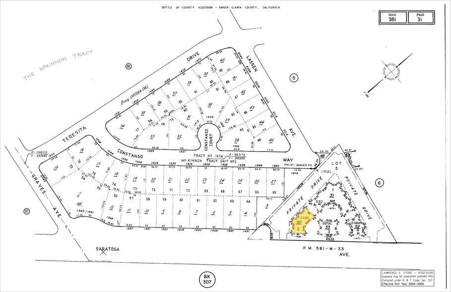 1485 Saratoga Ave, San Jose, CA à vendre - Plan cadastral - Image 1 de 1