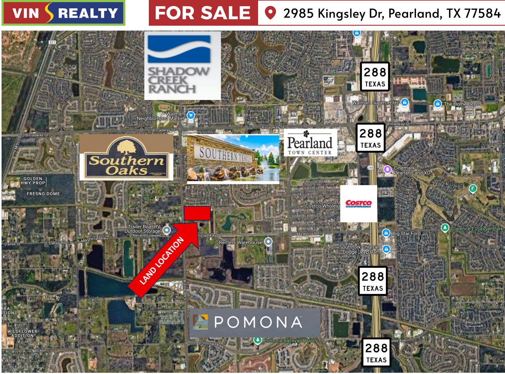 2985 Kingsley dr, Pearland, TX à vendre Aérien- Image 1 de 13