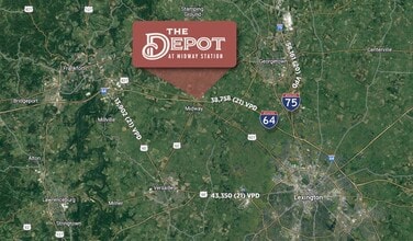 100 Lacefield, Midway, KY - Aerial  map view