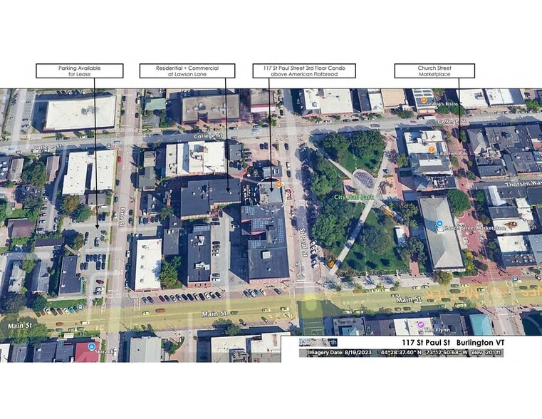 117 Saint Paul St, Burlington, VT for sale - Aerial - Image 2 of 2