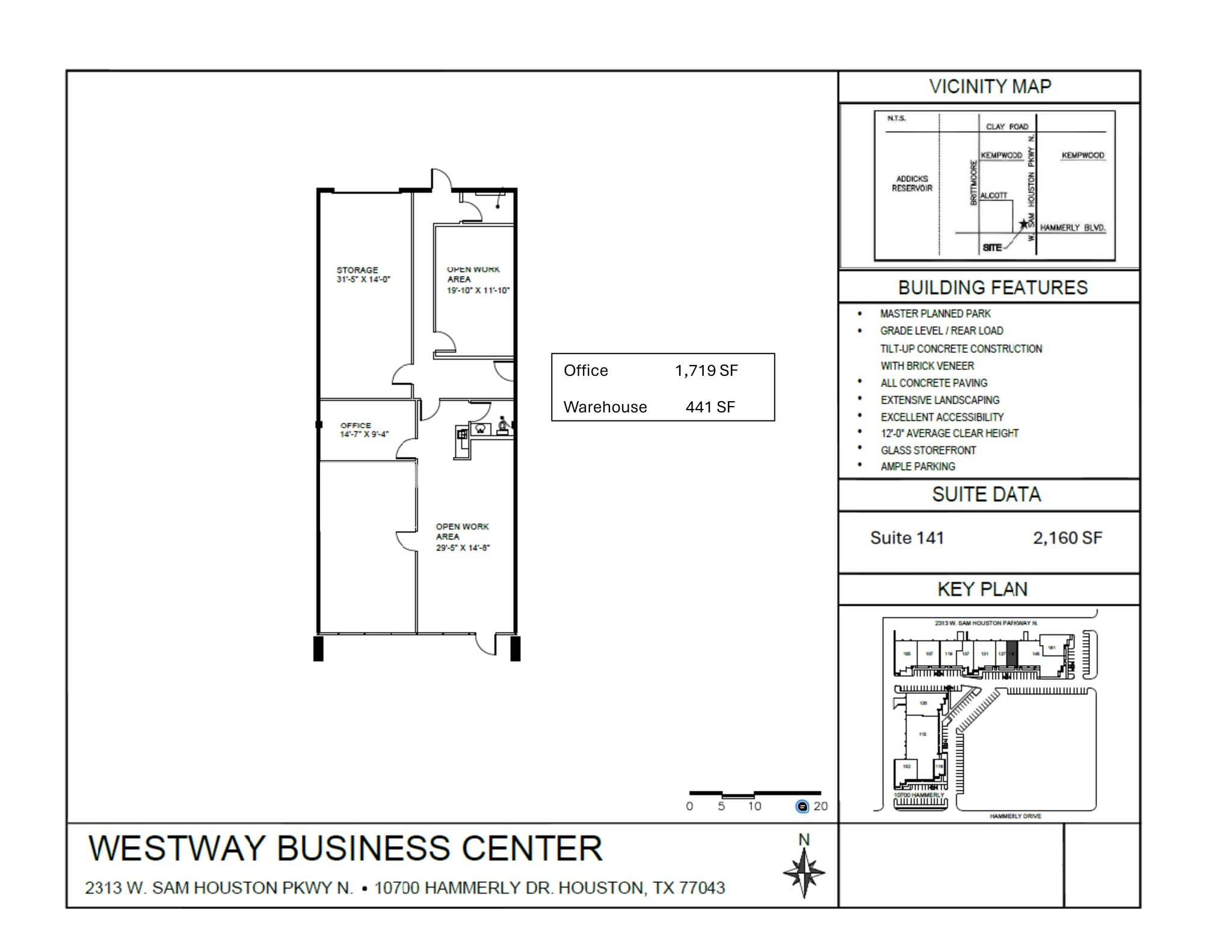 2313 W Sam Houston Pky N, Houston, TX à louer Plan de site- Image 1 de 1