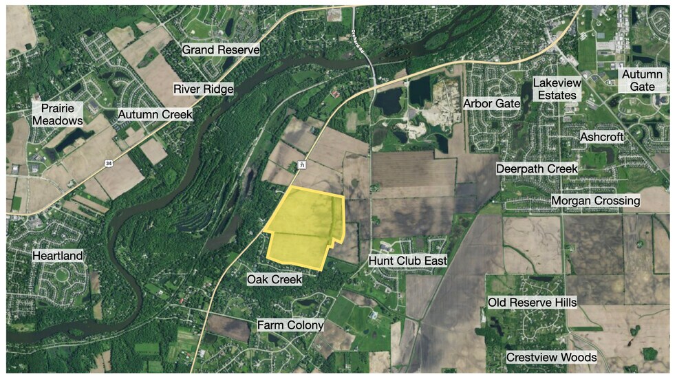 212± AC On Route 71, Oswego, IL à vendre - Aérien - Image 2 de 3