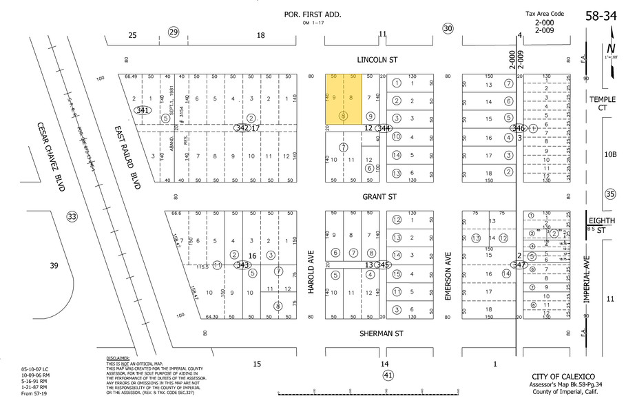 120 Lincoln St, Calexico, CA à vendre - Plan cadastral - Image 1 de 1