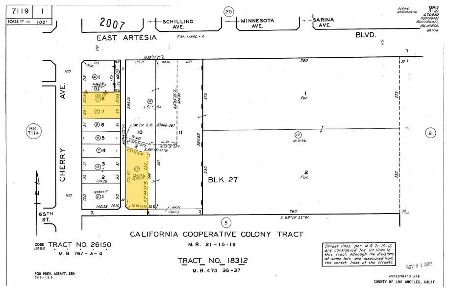6544 Cherry Ave, Long Beach, CA for lease - Plat Map - Image 2 of 2