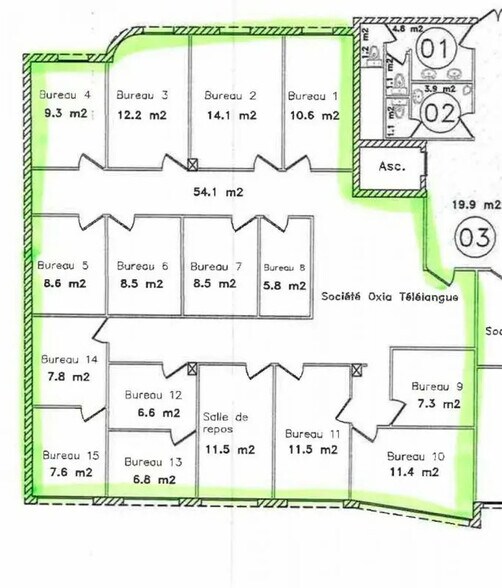 Office in Lyon for lease - Floor Plan - Image 2 of 2