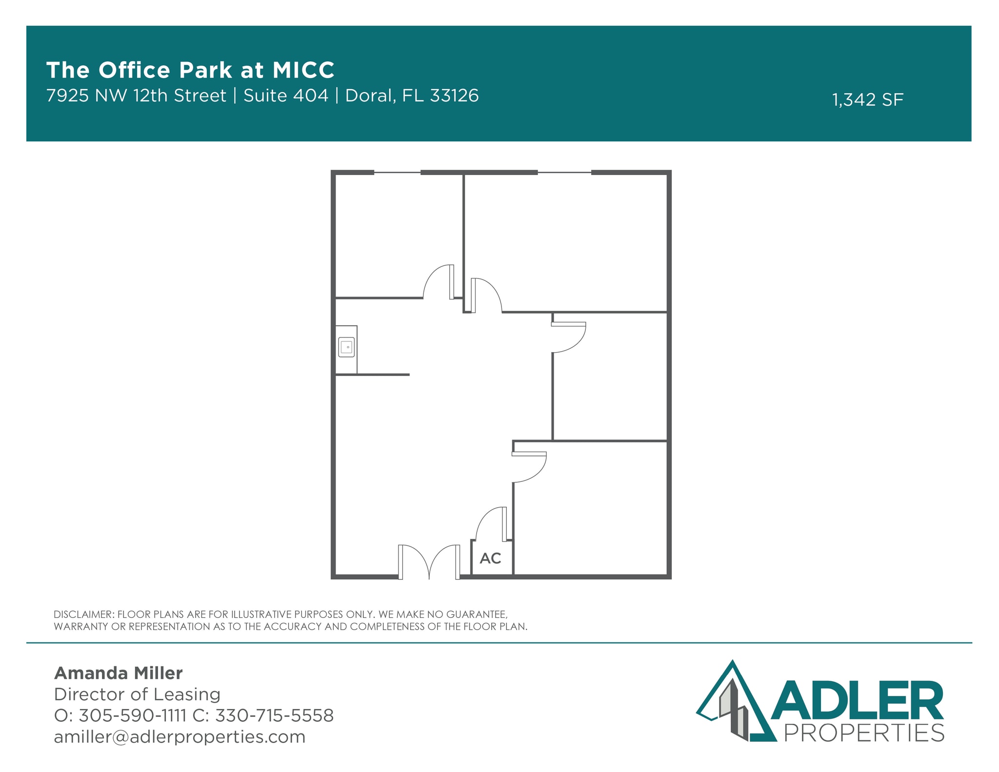 1200 NW 78th Ave, Doral, FL à louer Plan d’étage- Image 1 de 1