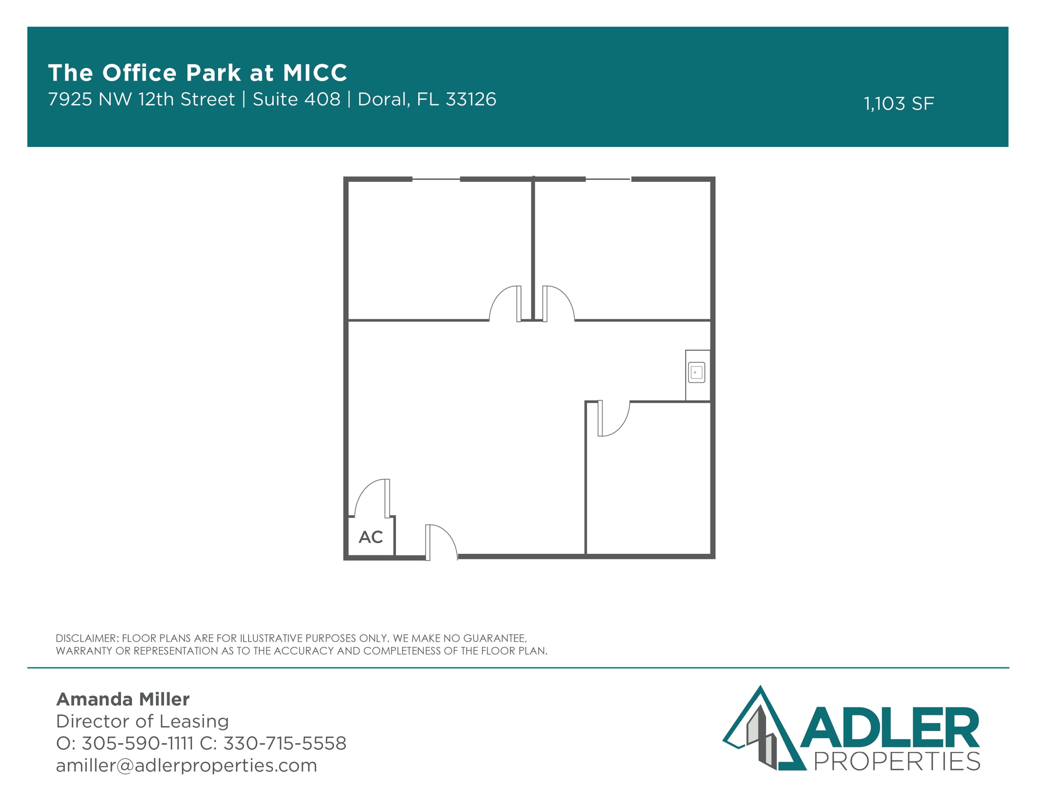 1200 NW 78th Ave, Doral, FL à louer Plan d’étage- Image 1 de 1