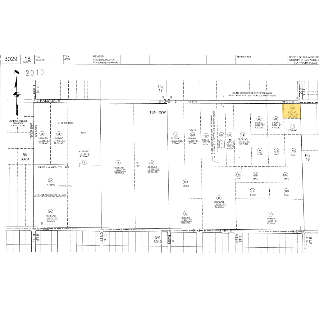 Palmdale Blvd E, Palmdale, CA à vendre Plan cadastral- Image 1 de 2