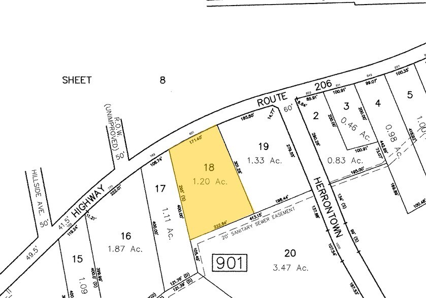 801 N Route 206, Princeton Township, NJ à vendre - Plan cadastral - Image 2 de 6
