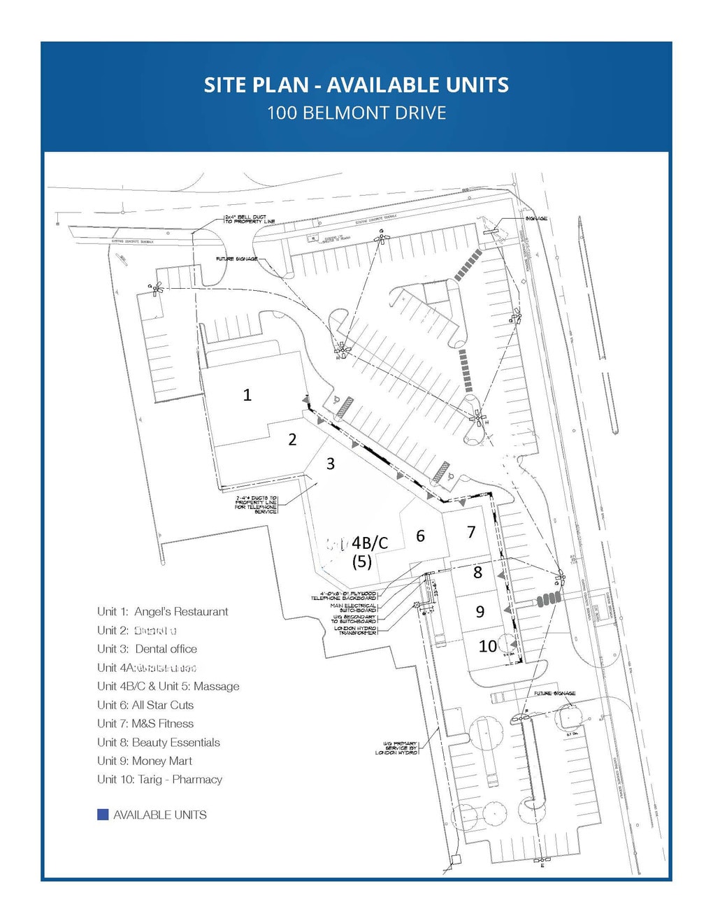 100 Belmont Dr, London, ON à louer Plan de site- Image 1 de 1