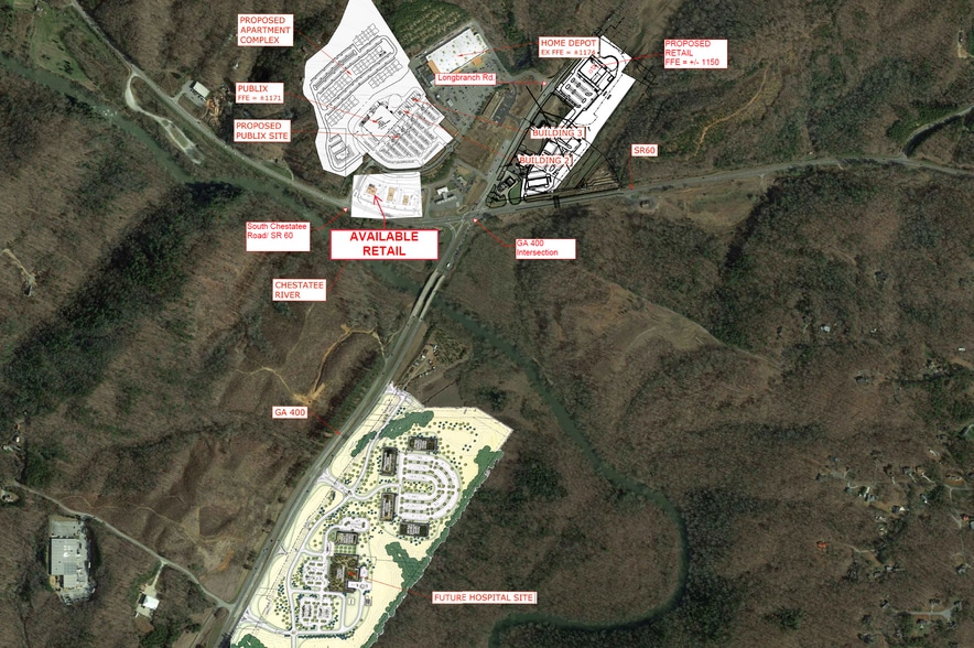 South Chestatee st, Dahlonega, GA for lease - Aerial - Image 3 of 4