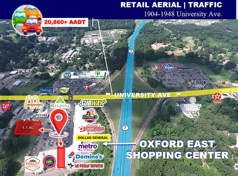 Oxford East Outlet, Oxford, MS à louer - Photo du bâtiment - Image 2 de 5