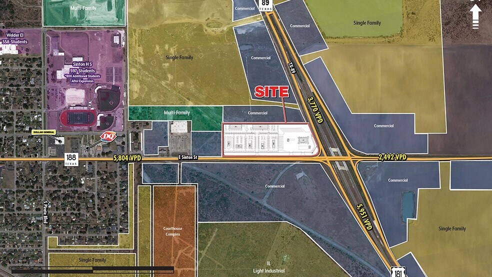 NWC Highway 181 and East Sinton Street, Sinton, TX à vendre - Aérien - Image 1 de 3