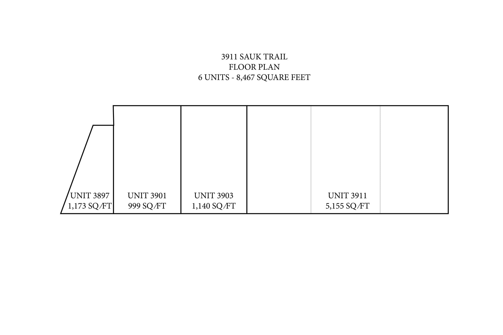 3897-3911 Sauk Trl, Richton Park, IL à vendre Plan d’étage- Image 1 de 2