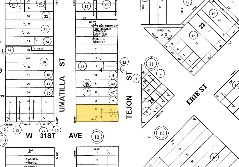 3121 Tejon St, Denver, CO à vendre - Plan cadastral - Image 1 de 2