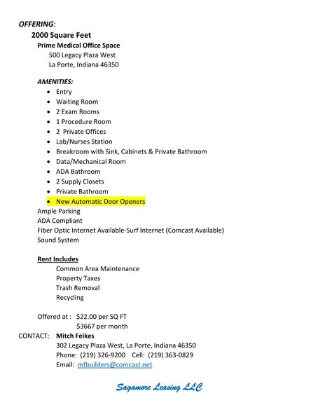 500 Legacy Plz W, Laporte, IN à louer - Photo du bâtiment - Image 3 de 15