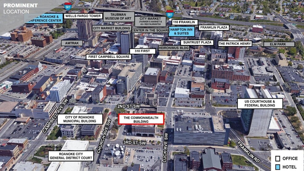 220 Church Ave SW, Roanoke, VA for lease - Aerial - Image 3 of 3