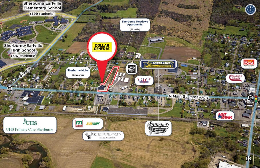 51 N Main St, Sherburne, NY for sale - Aerial - Image 3 of 7