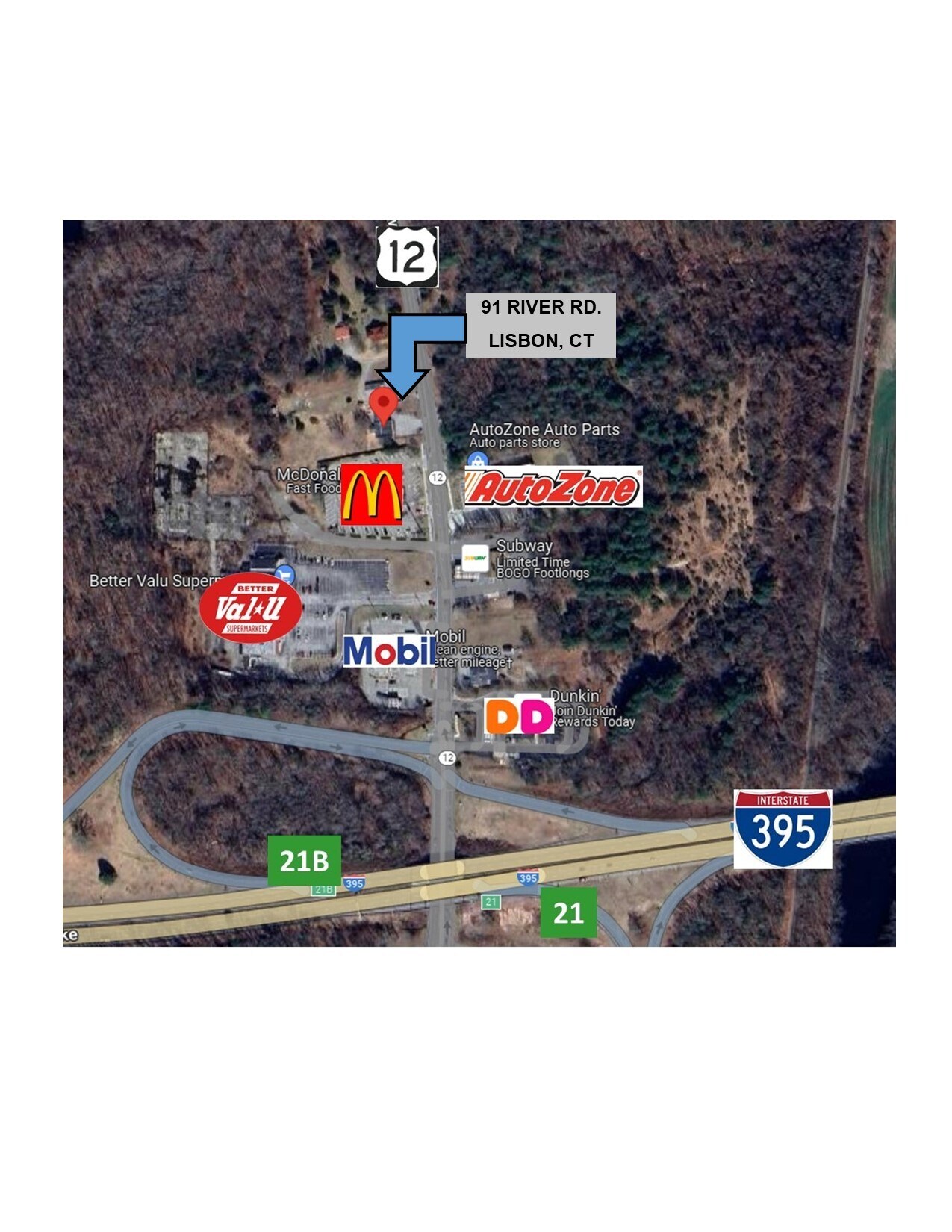 91 River Rd, Lisbon, CT for sale Aerial- Image 1 of 11