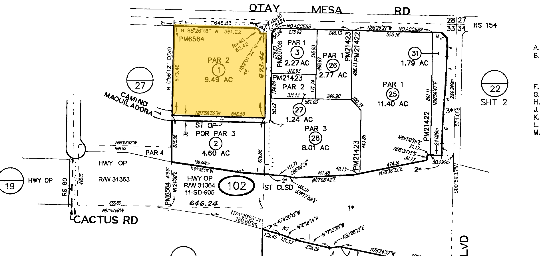 000 Otay Mesa Rd, San Diego, CA à vendre Plan cadastral- Image 1 de 1