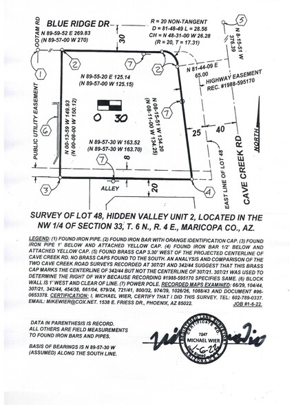 5825 E Blue Ridge Dr, Cave Creek, AZ à vendre - Plan de site - Image 1 de 3