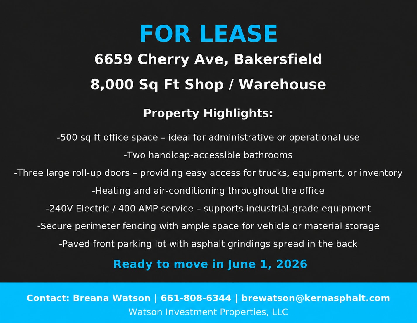6659 Cherry ave, Bakersfield, CA for lease Interior Photo- Image 1 of 7