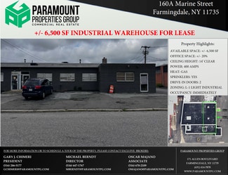 Plus de détails pour 160 Marine St, Farmingdale, NY - Industriel à louer