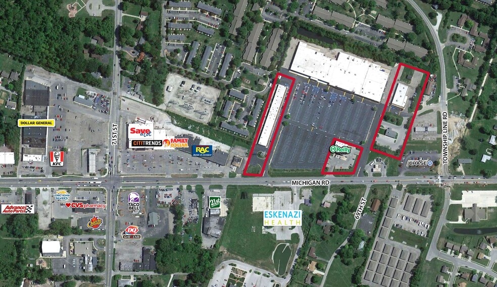 6851-7067 Michigan Rd, Indianapolis, IN for lease - Aerial - Image 3 of 4