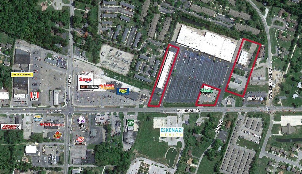 6851-7067 Michigan Rd, Indianapolis, IN à louer - Aérien - Image 2 de 3