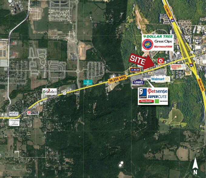 2964 W Martin Luther King Blvd, Fayetteville, AR à louer - Aérien - Image 2 de 4