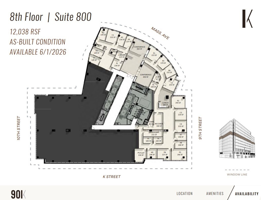 901 K St NW, Washington, DC for lease Floor Plan- Image 1 of 2