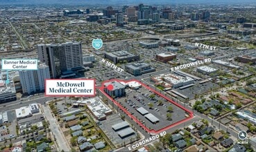 1010 E McDowell Rd, Phoenix, AZ - AERIAL  map view