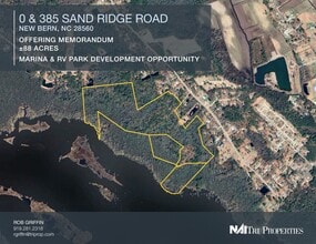 385 Sand Ridge Rd, New Bern, NC - AERIAL  map view