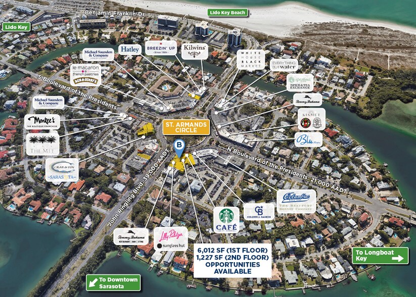 443 John Ringling Blvd, Sarasota, FL à louer - Aérien - Image 2 de 5