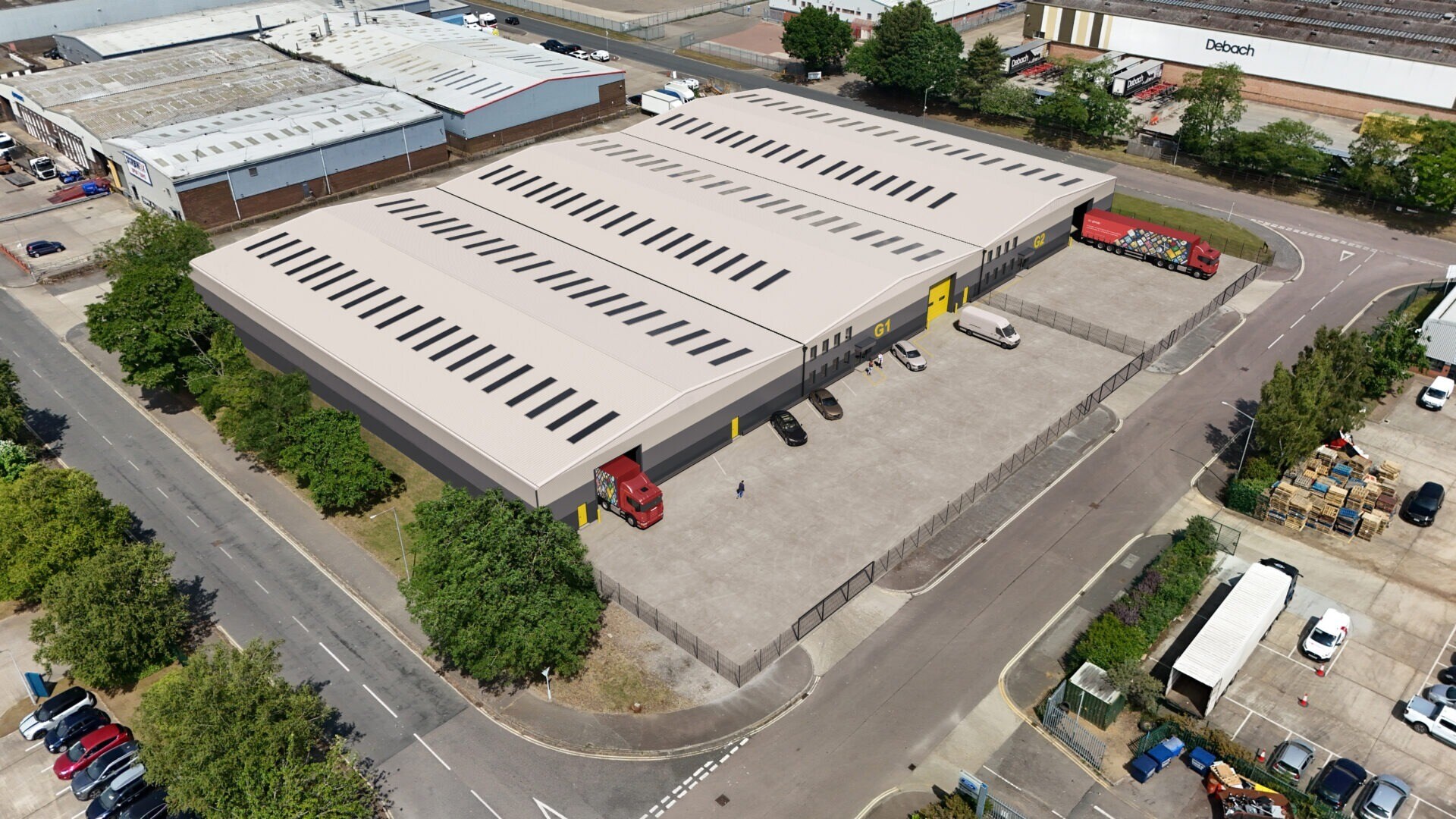 G1-G2 Bluestem Road, Ransomes Euro Park, Ipswich for lease Aerial- Image 1 of 3