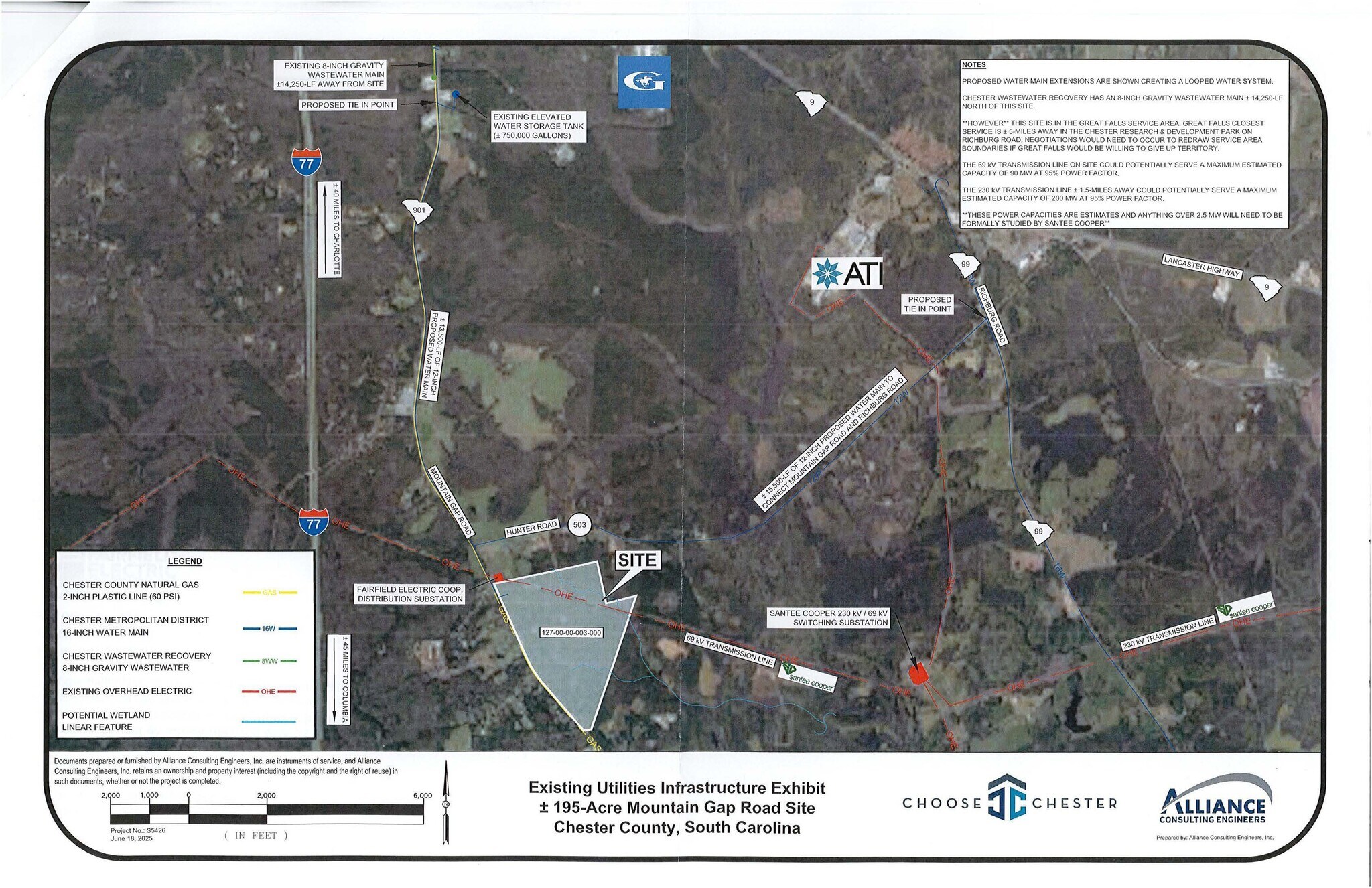 Massive Interstate I-77 Corridor 195-Acre Confluence of Deliverables Site, Great Falls, SC for sale Primary Photo- Image 1 of 8