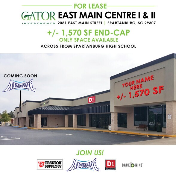 2081 E Main St, Spartanburg, SC à louer - Photo du bâtiment - Image 2 de 6