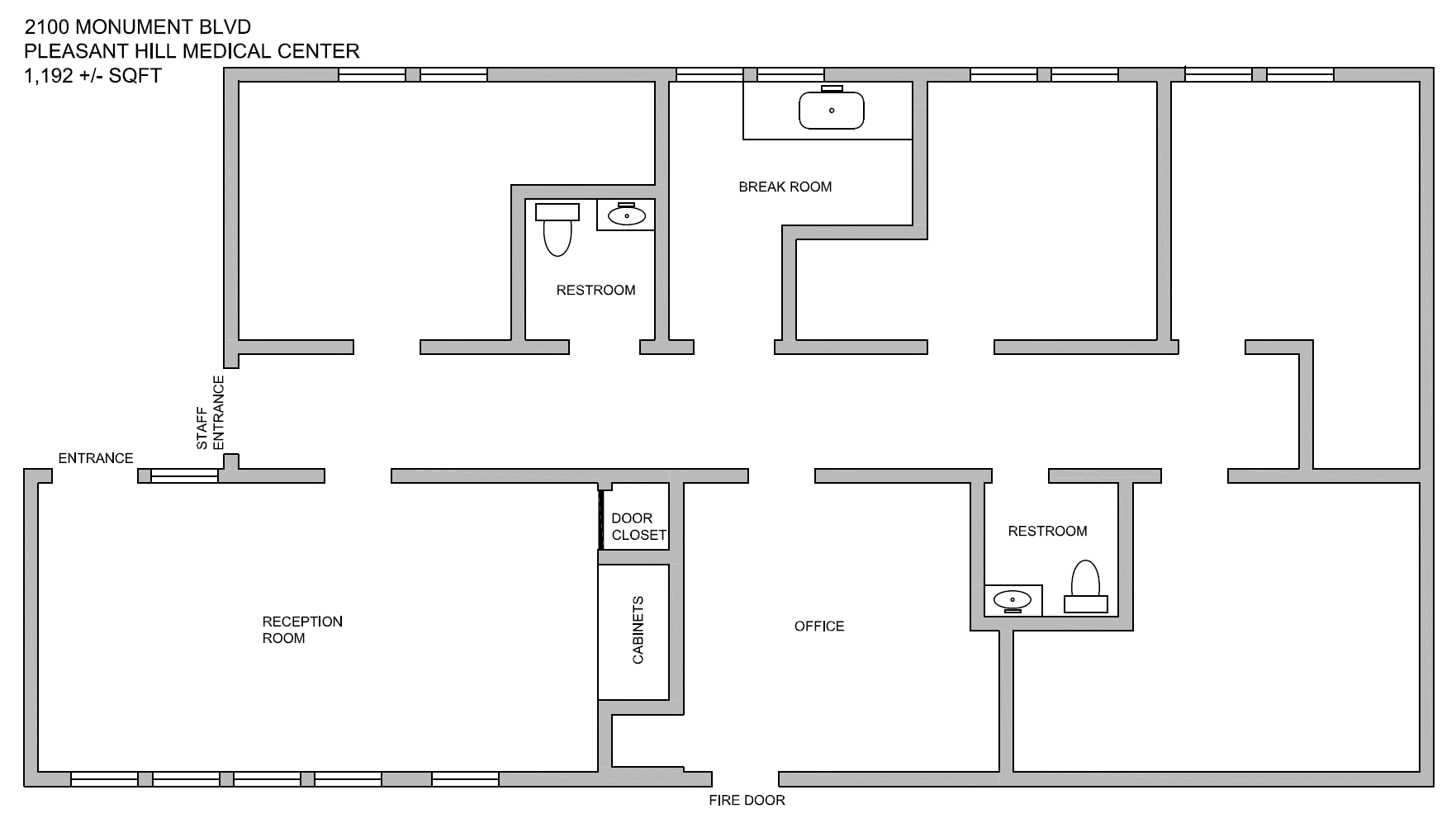 2100 Monument Blvd, Pleasant Hill, CA à louer Plan d  tage- Image 1 de 1