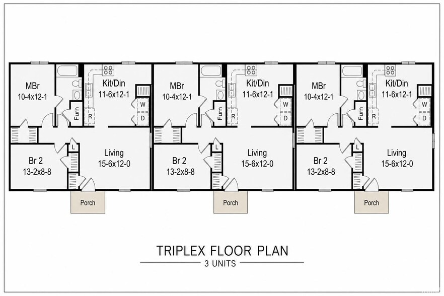 124, 126, 128 Lincoln St, Oakland City, IN for sale - Floor Plan - Image 2 of 7