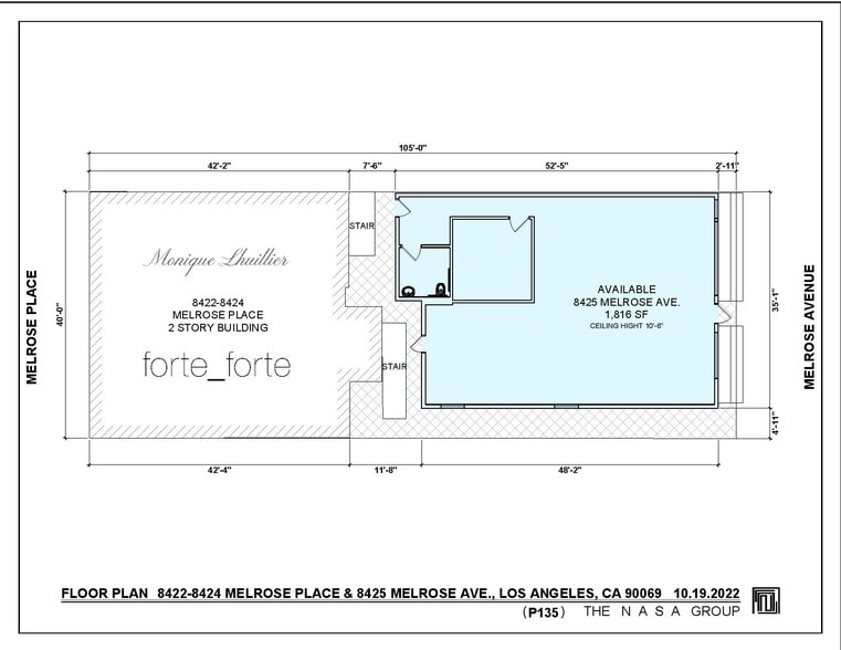 8425 Melrose Ave, West Hollywood, CA for lease - Floor Plan - Image 2 of 6