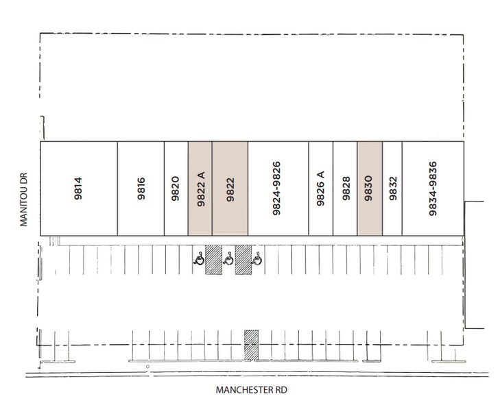 9814-9833 Manchester Rd, Saint Louis, MO à louer - Plan d’étage - Image 3 de 3