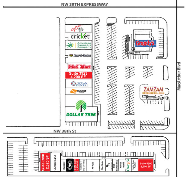 3907-3939 NW MacArthur Blvd, Oklahoma City, OK for lease - Site Plan - Image 2 of 3