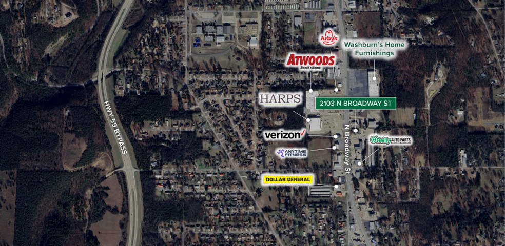 2103 N Broadway, Poteau, OK à vendre - Aérien - Image 2 de 30