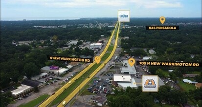 705 N New Warrington Rd, Pensacola, FL - AERIAL map view