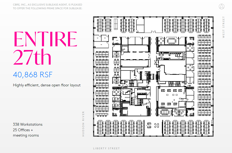 225 Liberty St, New York, NY à louer Plan d’étage- Image 1 de 6