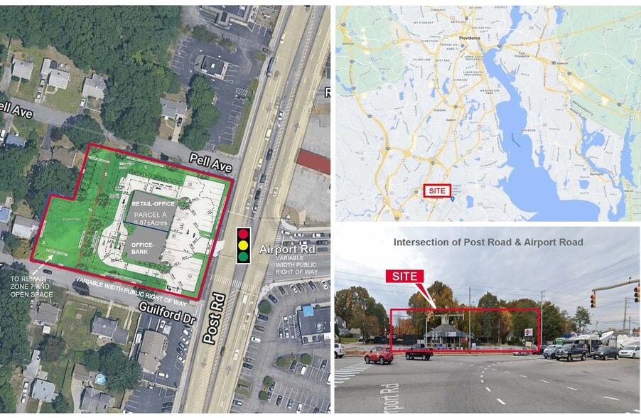 1795 Post Rd, Warwick, RI for lease - Aerial - Image 1 of 4