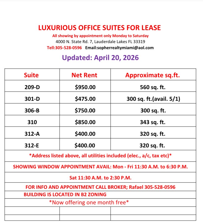 4000 N State Road 7, Lauderdale Lakes, FL for lease Interior Photo- Image 1 of 3