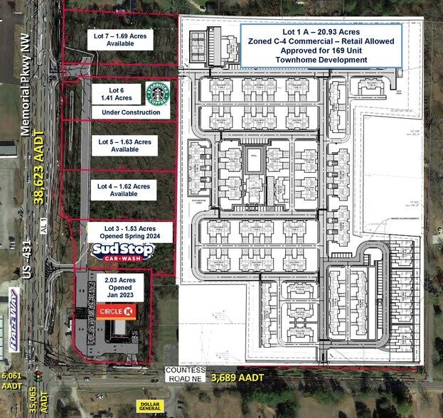 NEC Memorial Pky, Huntsville, AL à vendre - Plan de site - Image 2 de 4